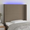 vidaXL Tăblie de pat cu LED, gri taupe, 93x16x118/128 cm, textil