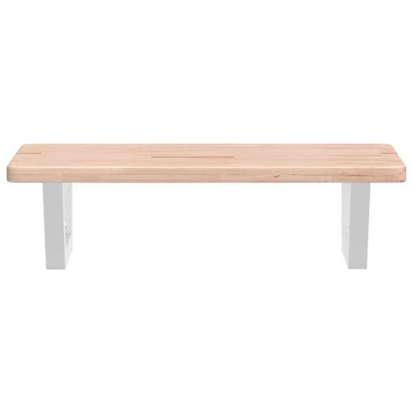 vidaXL Raft pentru lavoar montat pe perete, oțel și lemn masiv stejar