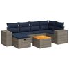 vidaXL Set canapele de grădină, 7 piese, cu perne, gri, poliratan