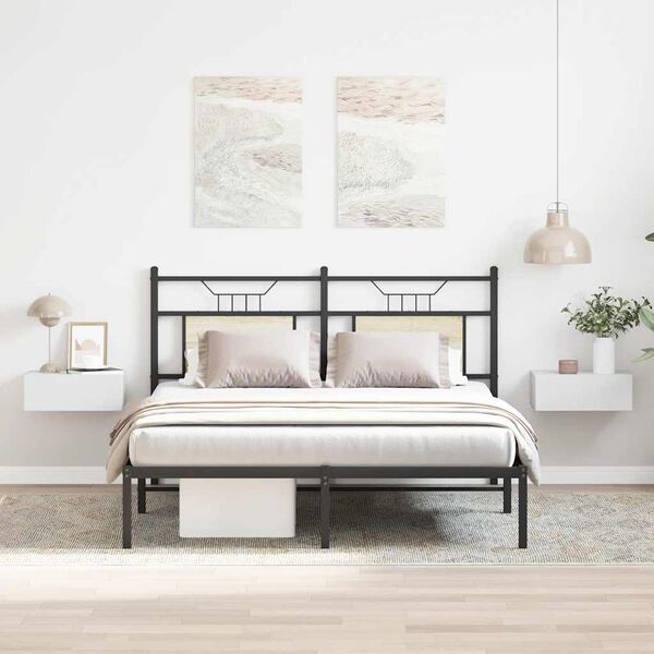 vidaXL Noptiere suspendate, 2 buc., alb, 40x30x15 cm, lemn prelucrat