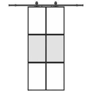 vidaXL Ușă glisantă cu set feronerie neagră 90x205cm sticlă securizată