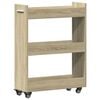 vidaXL Dulap cu roți, stejar sonoma, 60x22x79 cm, lemn prelucrat