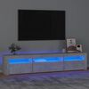 vidaXL Comodă TV cu lumini LED, gri beton, 195x35x40 cm