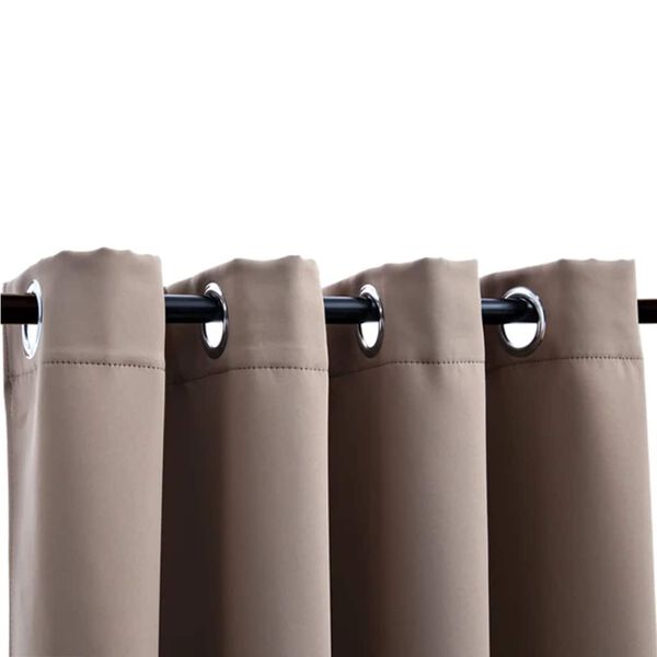 vidaXL Draperie opacă cu inele metalice, gri taupe, 290 x 245 cm