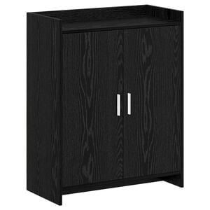 vidaXL Dulap pentru pantofi cu ușă Stejar Negru 73,5 x 36 x 92 cm