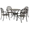 vidaXL Set mobilier de grădină, 5 piese, bronz, aluminiu turnat