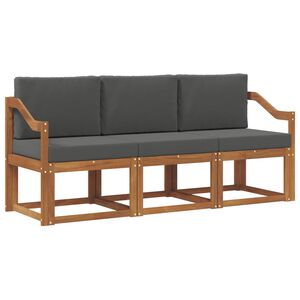 vidaXL Set de canapele de exterior cu pernă 3 pcs Natural și Antracit