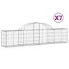 vidaXL Coșuri gabion arcuite 7 buc, 200x30x40/60 cm, fier galvanizat