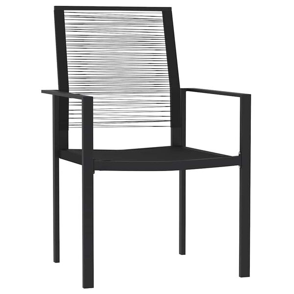 vidaXL Set mobilier de grădină, 3 piese, negru