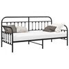 vidaXL Cadru de pat de zi Negru 90 x 200 cm Oțel vopsit electrostatic