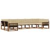 vidaXL Set de canapele de exterior cu pernă 7 pcs Natural și Bej