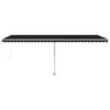 vidaXL Copertină retractabilă manual cu LED, antracit, 600x300 cm