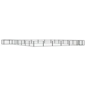 vidaXL Țarc c&acirc;ini 28 panouri negru 100x50 cm oțel vopsit electrostatic