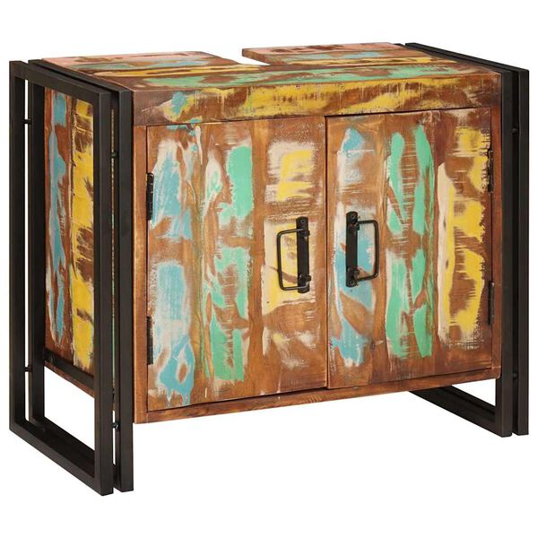 vidaXL Dulap de chiuvetă cu raft Multicolour Lemn recuperat masiv