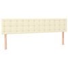 vidaXL Pat box spring cu saltea, crem, 180x200 cm, piele ecologică