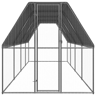 vidaXL Coteț de păsări pentru exterior, 2x8x2 m, oțel galvanizat