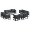 vidaXL Set de canapele pentru grădină 12 pcs Negru Metal