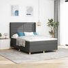 vidaXL Pat cu arcuri cu saltea cu headboard Gri 140 x 190 cm țesătură