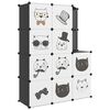 vidaXL Dulap de depozitare cub pentru copii, 10 cuburi, negru, PP