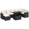 vidaXL Set mobilier de grădină cu perne, 8 piese, negru, poliratan