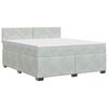 vidaXL Pat boxspring cu saltea Gri deschis 140 x 200 cm Catifea