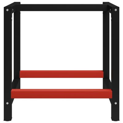 vidaXL Cadru metalic banc de lucru, 80x57x79 cm, negru și roșu
