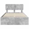 vidaXL Cadru de pat cu headboard Gri Beton 135 x 190 cm Lemn prelucrat