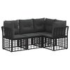 vidaXL Set de canapele de exterior Negru Poliester