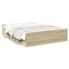vidaXL Cadru de pat cu sertare stejar sonoma 160x200 cm lemn prelucrat