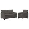vidaXL Set de canapea 2 pcs Gri &icirc;nchis Țesătură