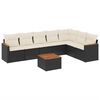 vidaXL Set mobilier de grădină cu perne, 8 piese, negru, poliratan