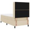 vidaXL Pat cu arcuri cu saltea cu headboard Crem 100 x 200 cm țesătură