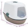 vidaXL Litieră pentru pisici cu capac alb și maro, 58,5x39,5x43 cm, PP