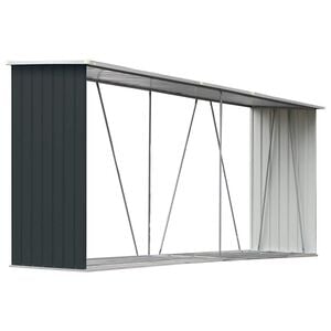 vidaXL Șopron depozitare lemne antracit 330x84x152 cm oțel galvanizat