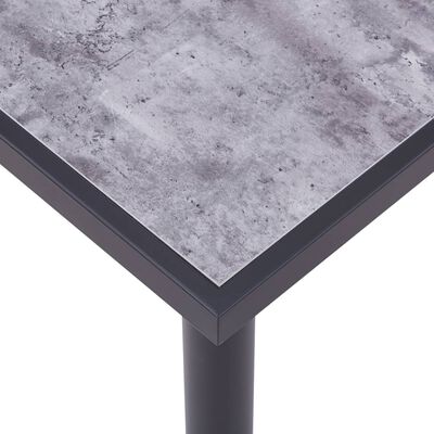 vidaXL Masă de bucătărie, negru & gri beton, 140 x 70 x 75 cm, MDF