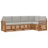 vidaXL Seturi de canapele cu pernă 5 pcs Gri natural și deschis