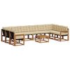 vidaXL Set de canapele de exterior 11 buc. Natural și Bej