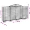 vidaXL Coșuri gabion arcuite 25 buc, 300x30x140/160cm, fier galvanizat