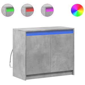 vidaXL Dulap cu LED, gri beton, 72x34x61 cm, lemn prelucrat
