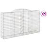 vidaXL Coșuri gabion arcuite 9 buc, 300x50x160/180 cm, fier galvanizat