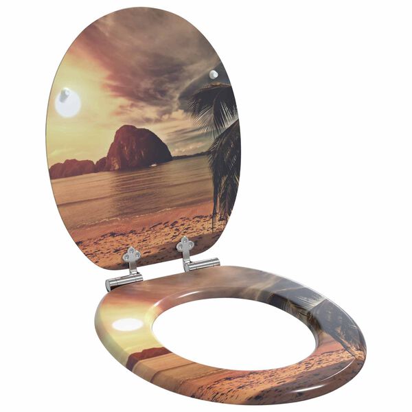 vidaXL Capac de toaletă cu &icirc;nchidere lentă Portocaliu 44 x 38 cm