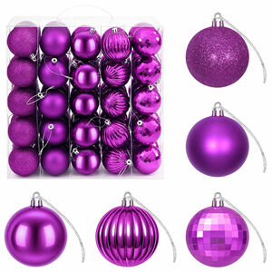 vidaXL Set de globuri de Crăciun 75 buc. Violet 6 cm Polistiren