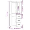 vidaXL Dulap &icirc;nalt, stejar maro, 69,5x34x180 cm, lemn compozit