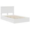vidaXL Pat cu storage cu headboard Alb 120 x 200 cm Lemn compozit