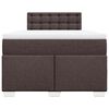 vidaXL Pat box spring cu saltea, maro &icirc;nchis, 120x190 cm, textil