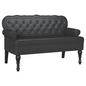 vidaXL Bancă Chesterfield Negru 119,5 x 64,5 x 75 cm Piele artificială