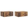 vidaXL Dulap de noapte suspendat 2 pcs Lemn vechi 49 x 34,5 x 20 cm