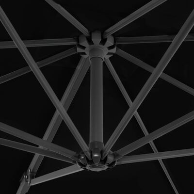 vidaXL Umbrelă suspendată cu stâlp din aluminiu, negru, 250x250 cm