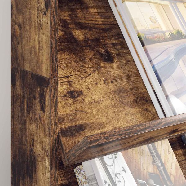 vidaXL Raft pentru reviste cu raft Stejar fumuriu 70 x 41 x 126 cm