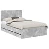 vidaXL Cadru de pat Gri din beton 120 x 190 cm Lemn Ingineresc
